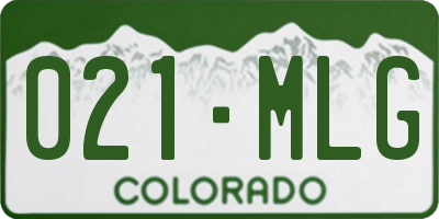 CO license plate 021MLG