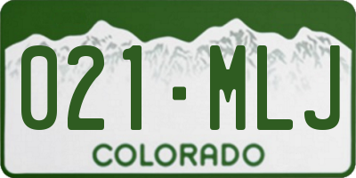 CO license plate 021MLJ