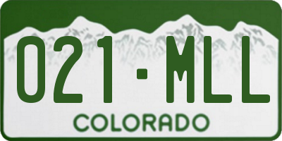 CO license plate 021MLL