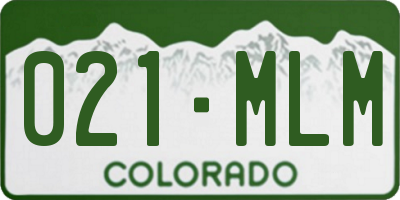 CO license plate 021MLM