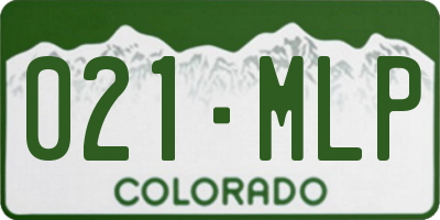 CO license plate 021MLP