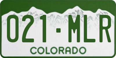 CO license plate 021MLR