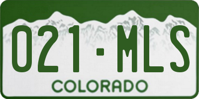 CO license plate 021MLS