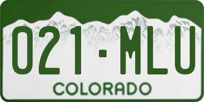 CO license plate 021MLU