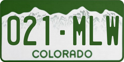 CO license plate 021MLW