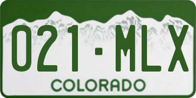 CO license plate 021MLX