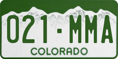 CO license plate 021MMA