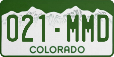 CO license plate 021MMD