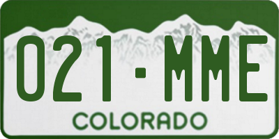 CO license plate 021MME