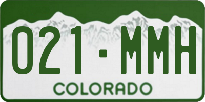 CO license plate 021MMH