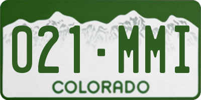 CO license plate 021MMI