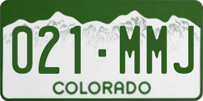 CO license plate 021MMJ