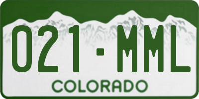 CO license plate 021MML