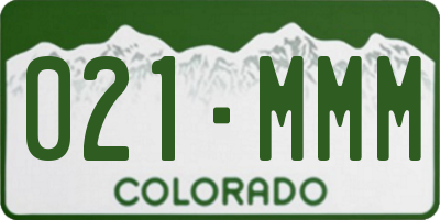 CO license plate 021MMM
