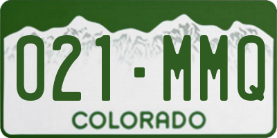 CO license plate 021MMQ