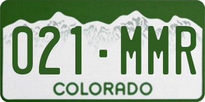 CO license plate 021MMR