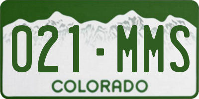 CO license plate 021MMS