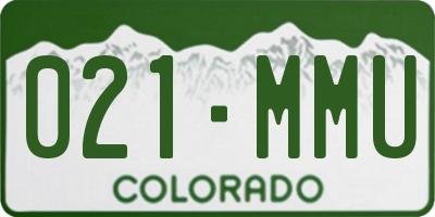 CO license plate 021MMU