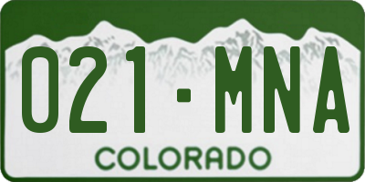 CO license plate 021MNA