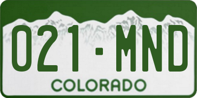 CO license plate 021MND