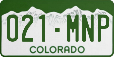 CO license plate 021MNP