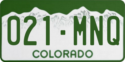 CO license plate 021MNQ