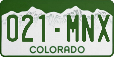 CO license plate 021MNX