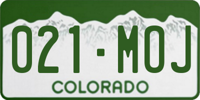 CO license plate 021MOJ