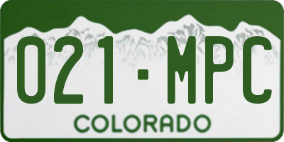 CO license plate 021MPC