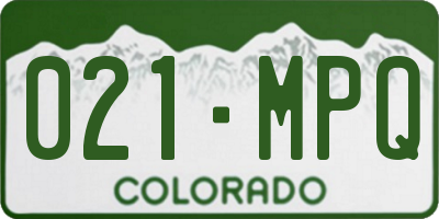 CO license plate 021MPQ