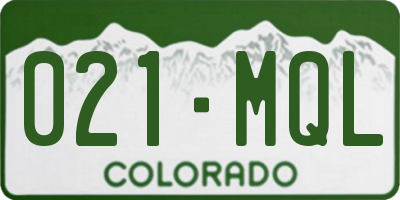 CO license plate 021MQL
