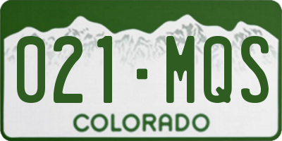 CO license plate 021MQS