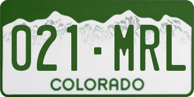 CO license plate 021MRL