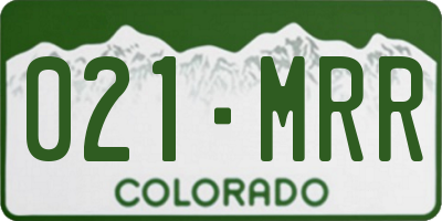 CO license plate 021MRR