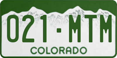 CO license plate 021MTM