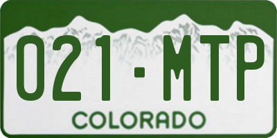 CO license plate 021MTP