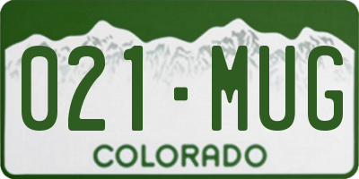 CO license plate 021MUG