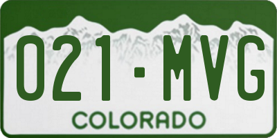 CO license plate 021MVG
