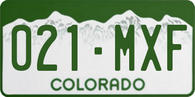 CO license plate 021MXF