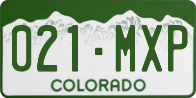 CO license plate 021MXP