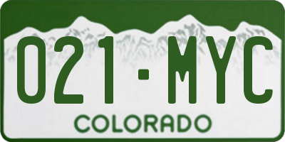 CO license plate 021MYC