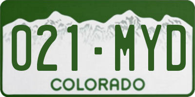 CO license plate 021MYD