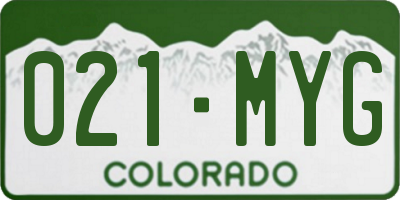 CO license plate 021MYG