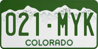 CO license plate 021MYK