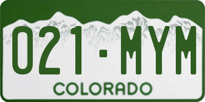 CO license plate 021MYM