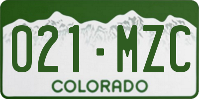 CO license plate 021MZC