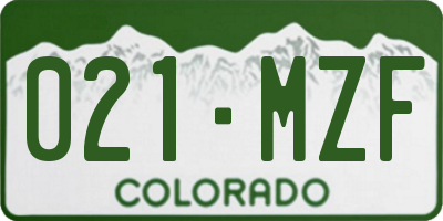 CO license plate 021MZF