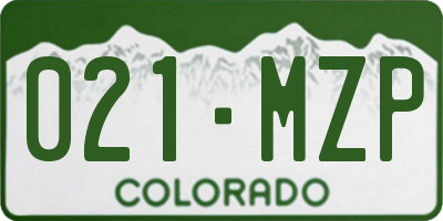 CO license plate 021MZP