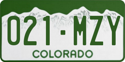 CO license plate 021MZY