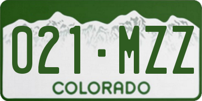 CO license plate 021MZZ